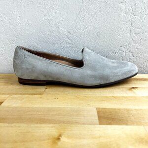 Vionic Womens Willa Gray Suede Leather Slip On Flats Shoes 7.5 Medium (B,M)